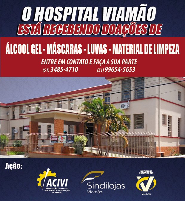 Hospital Viamão está recebendo doações